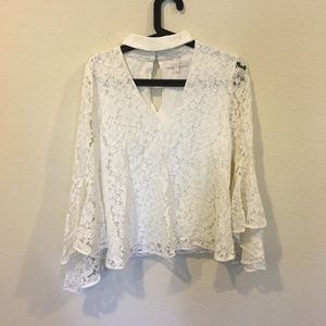 Wayf Tops - Wayf 'Ryan' lace choker bell sleeve top Wayf Tops - Wayf 'Ryan' lace choker bell sleeve top
